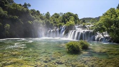 Waterfall in Krka National Park, Krka Waterfalls, Dalmatia, Croatia, Europe