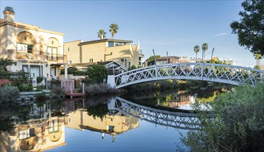 One of the bridges of the Venice Canal in Los Angeles, California