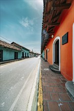 Tourist streets of the city of Granada. Tourist urban streets of Granada Nicaragua