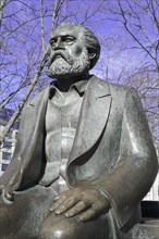 Bronze statues of Karl Marx and Friedrich Engels, Marx-Engels-Forum, Berlin, Germany, Europe,