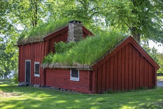 Old typical loft cottage from the 18th century in Vaexjoe, Smaland county, Sweden, Scandinavia,