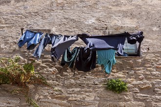 Laundry on the washing line, Vejer, Andalusia, Spain, Europe