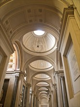 Interior view of a historic building with dome and vaults in bright light, palermo in sicily with