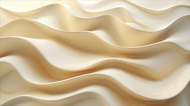Abstract beige and cream wavy patterns with a soft, serene, and minimalist feel, AI generated