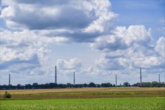 Wind farm construction site near Seelow, Brandenburg, Germany, Europe