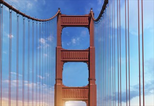 USA, famous Golden Gate suspension bridge in San Francisco, California, North America