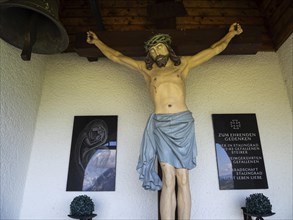 Christ on the cross, Stalingrad Chapel, near Aigen im Ennstal, Styria, Austria, Europe