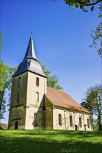 Village church in Schwarz, Mecklenburg Lake District, Mecklenburg-Western Pomerania, Germany,