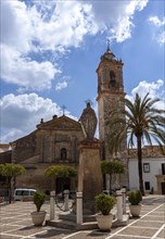 Small church on the market square, Bornos, Andalusia, Spain, Europe