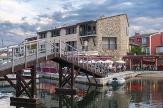 Townscape at the Rue des 2 Ports, Port Grimaud, Var, Provence-Alpes-Cote d Azur, France, Europe