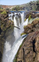 Epupa Falls waterfall on the Kunene River, Kunene, Namibia, Africa