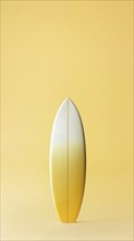 A surfboard over yellow background, AI generated