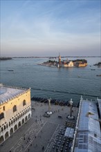 Evening atmosphere, Doge's Palace and St Mark's Square, Isola di San Giorgio Maggiore with San