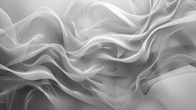 Abstract grey wavy patterns creating a smooth and ethereal appearance, AI generated