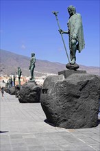 Statues of the Guanche Kings or Mencey Statues, front Guanche King Adjona, Candelaria seafront