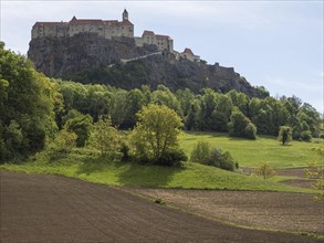 Farmland, Riegersburg Castle in the background, near Riegersburg, Styria, Leoben
