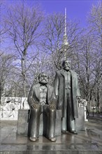 Bronze statues of Karl Marx and Friedrich Engels, Marx-Engels-Forum, Berlin, Germany, Europe,