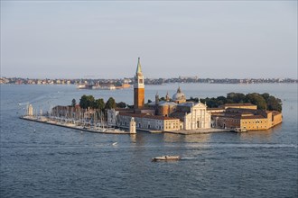 Isola di San Giorgio Maggiore with San Giorgio Maggiore church in the evening light, view of Venice