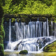 Geratser waterfall, near Rettenberg, Allgaeu, Bavaria, Germany, Europe