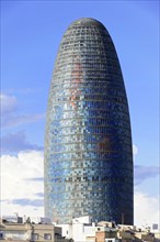 The Tower of Glory, formerly called Torre Agbar, in the Poblenou neighbourhood of Barcelona, Spain,