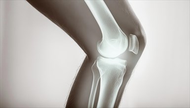 X-ray image of a knee joint from the side, AI generated, AI generated