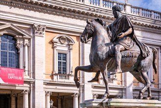 Equestrian Statue of Marcus Aurelius, Capitoline Hill, Rome, Lazio, Italy, Europe