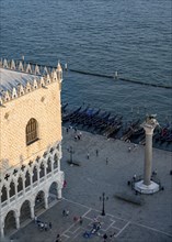Doge's Palace and St Mark's Square, view from the Campanile di San Marco bell tower, city view of