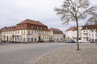 Building on the market square, Neustrelitz, Mecklenburg-Vorpommern, Germany, Europe