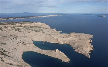 Lunar landscape, coast of the island of Pag, Zadar, Dalmatia, Croatia, Europe