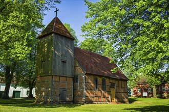 Petrol village church, Kritzow, Mecklenburg-Western Pomerania, Germany, Europe