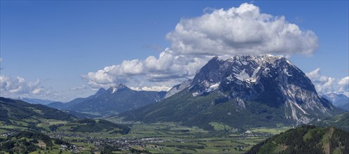 View from the Stalingrad Chapel into the Enns Valley, Grimming, Hoher Dachstein, Kammspitze,