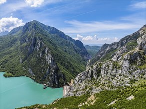 Bovilla Lake and Mountains, Bovilla Reservoir, Tirana, Albania, Europe