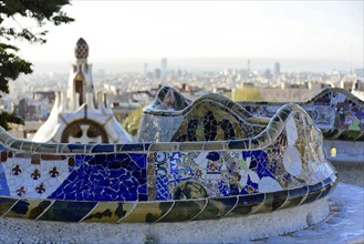 Antoni Gaudi, Park Gueell, UNESCO World Heritage Site, Barcelona, Catalonia, Spain, Europe, Curved