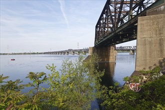 Architecture, Victoria Bridge over the Saint Lawrence River, Province of Quebec, Canada, North