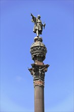 Monument a Colom, Colombus Column, Barcelona, Catalonia, Spain, Europe, Large monument with a