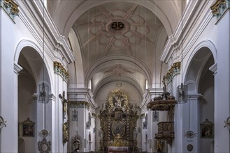 Chancel of the Carmelite Church of St Joseph, Regensburg, Upper Palatinate, Bavaria, Germany,