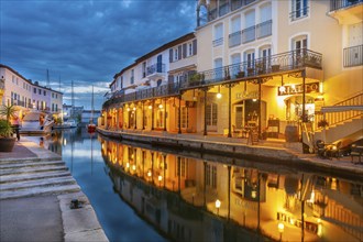 Townscape at the Pont principal du port grimaud, Port Grimaud, Var, Provence-Alpes-Cote d Azur,