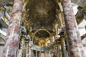 Interior view, Court Church, Wuerzburg Residence, UNESCO World Heritage Site, Wuerzburg, Lower