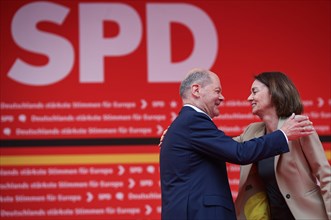 SPD rally for the European elections with Federal Chancellor Olaf Scholz and SPD lead candidate