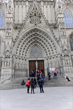 La Catedral de la Santa Creu i Santa Eulalia, Barri Gotic, Barcelona, Catalonia, Spain, Europe, The