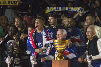 Football match, captain Kylian MBAPPE' Paris St Germain, celebrating the French championship in the