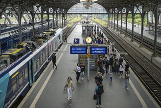 Central station, platform, regional railway, Luebeck, Schleswig-Holstein, Germany, Europe