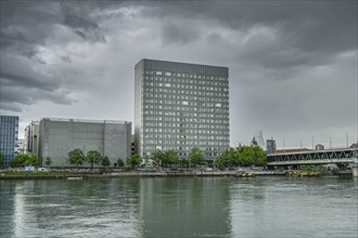 High-rise building K125, Rhine, Basel, Switzerland, Europe