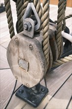 Old sailing ship in the Hamburg Harbour Museum, Hanseatic City of Hamburg, Germany, Europe