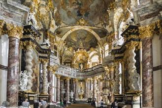 Interior view, Court Church, Wuerzburg Residence, UNESCO World Heritage Site, Wuerzburg, Lower