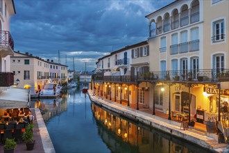 Townscape at the Pont principal du port grimaud, Port Grimaud, Var, Provence-Alpes-Cote d Azur,