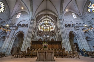 Nave, Basel Minster, Muensterplatz, Basel, Switzerland, Europe