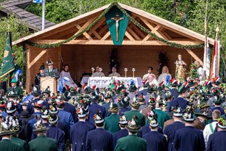 Patron saint's day, mountain marksmen, customs, traditional traditional costume, cardinal, catholic