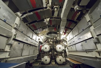 Torpedo Room Inside a Submarine in Milan, Lombardy, Italy, Europe