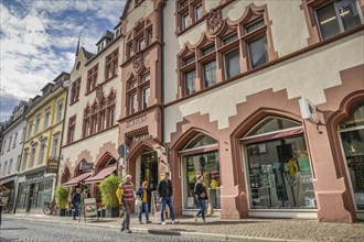 Commercial buildings, Gerberau shopping street, Old Town, Freiburg im Breisgau, Baden-Wuerttemberg,